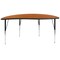 Flash Furniture Half Round 30 W, 60 L, 30.25 H, Chrome, Laminate, Particleboard, Steel, Wood Grain XU-A60-HCIRC-OAK-T-A-GG - alternate 10